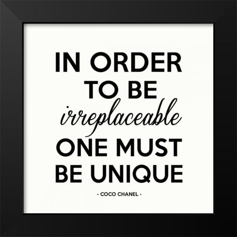 One Must Be Unique Black Modern Wood Framed Art Print by Z Studio