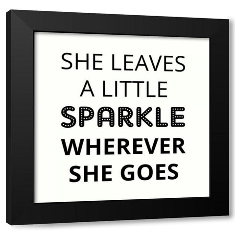 She Leaves A Little Sparkle Black Modern Wood Framed Art Print with Double Matting by Z Studio