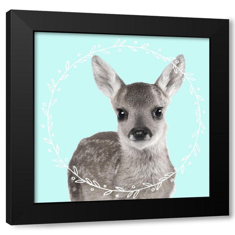 Fawn Dreams Black Modern Wood Framed Art Print by Z Studio