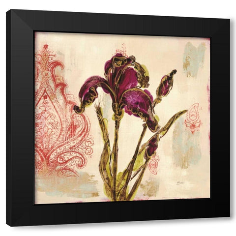 Iris Paisley 1 Black Modern Wood Framed Art Print with Double Matting by Dos Santos, Bella