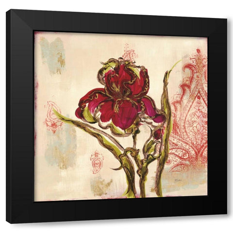 Iris Paisley 2 Black Modern Wood Framed Art Print with Double Matting by Dos Santos, Bella