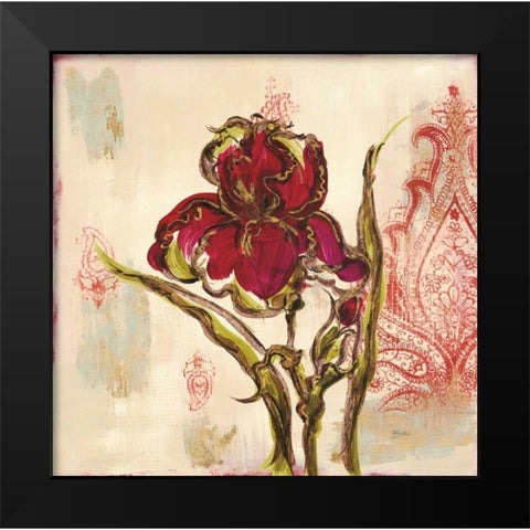 Iris Paisley 2 Black Modern Wood Framed Art Print by Dos Santos, Bella