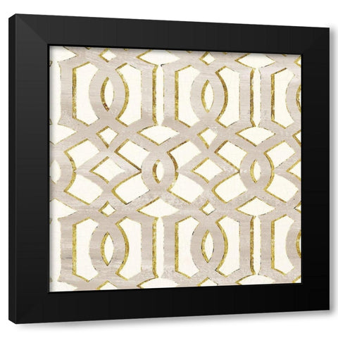 GILDED AESTHETIC LATTICE Black Modern Wood Framed Art Print by Dos Santos, Bella