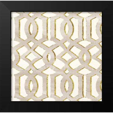 GILDED AESTHETIC LATTICE Black Modern Wood Framed Art Print by Dos Santos, Bella