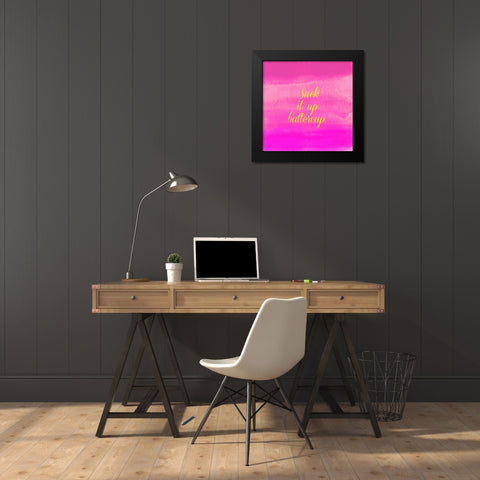 Suck It Up Black Modern Wood Framed Art Print by Dos Santos, Bella