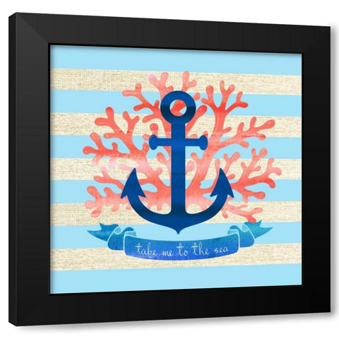 Take Me to The Sea Black Modern Wood Framed Art Print with Double Matting by Dos Santos, Bella