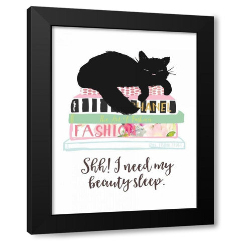 Beauty Sleep Black Modern Wood Framed Art Print with Double Matting by Dos Santos, Bella