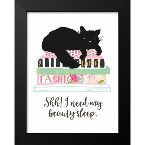 Beauty Sleep Black Modern Wood Framed Art Print by Dos Santos, Bella