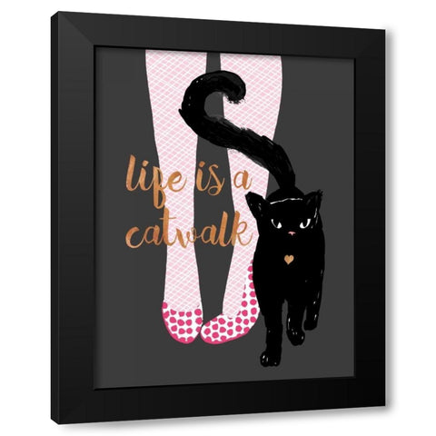 Catwalk Black Modern Wood Framed Art Print by Dos Santos, Bella
