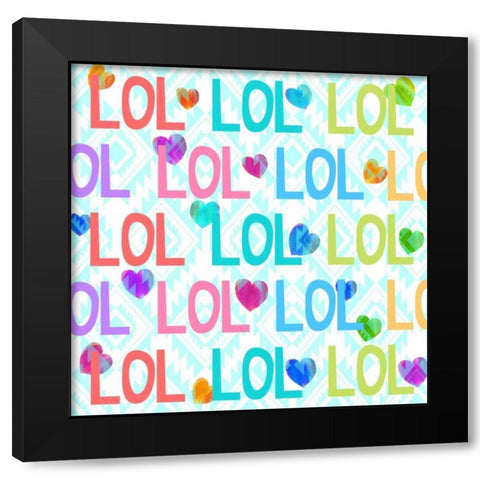 LOL Black Modern Wood Framed Art Print with Double Matting by Dos Santos, Bella
