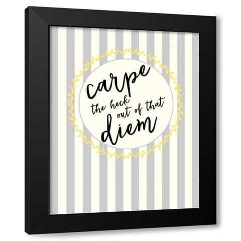 Carpe Diem Black Modern Wood Framed Art Print with Double Matting by Dos Santos, Bella
