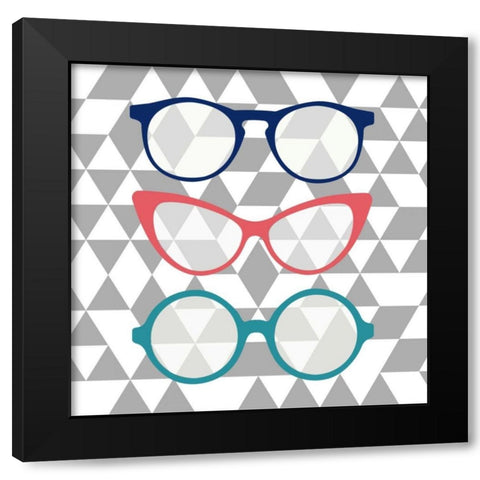 Fashion Glasses Black Modern Wood Framed Art Print by Dos Santos, Bella