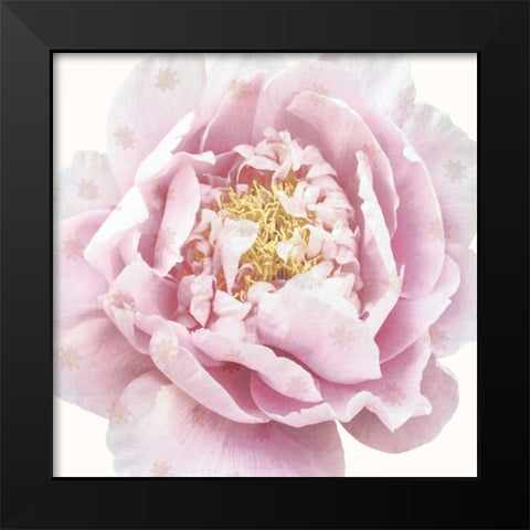 Whisper Floral Black Modern Wood Framed Art Print by Dos Santos, Bella