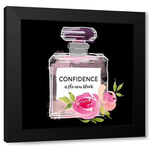 Confidence Is The New Black Black Modern Wood Framed Art Print with Double Matting by Dos Santos, Bella