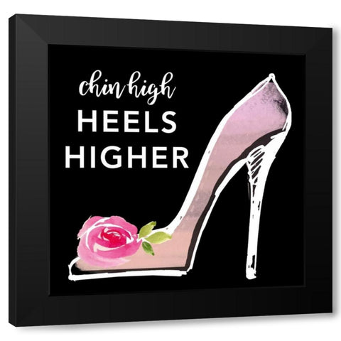 Heels Higher Black Modern Wood Framed Art Print with Double Matting by Dos Santos, Bella