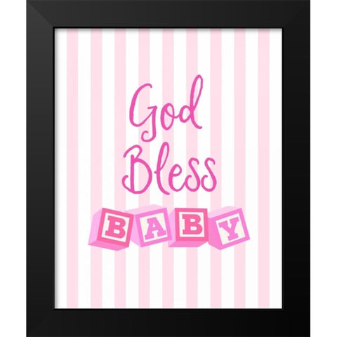 God Bless Baby Black Modern Wood Framed Art Print by Dos Santos, Bella