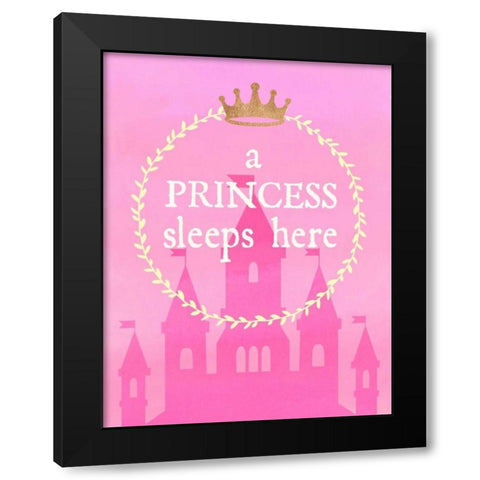 Princess Sleeps Black Modern Wood Framed Art Print with Double Matting by Dos Santos, Bella
