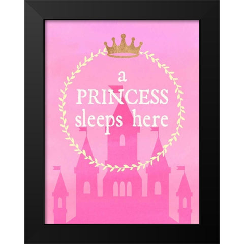 Princess Sleeps Black Modern Wood Framed Art Print by Dos Santos, Bella
