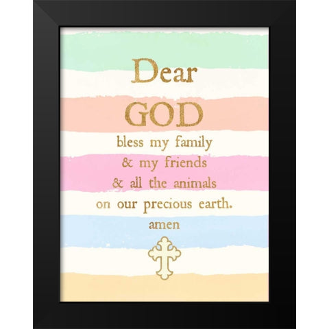 Dear God Black Modern Wood Framed Art Print by Dos Santos, Bella