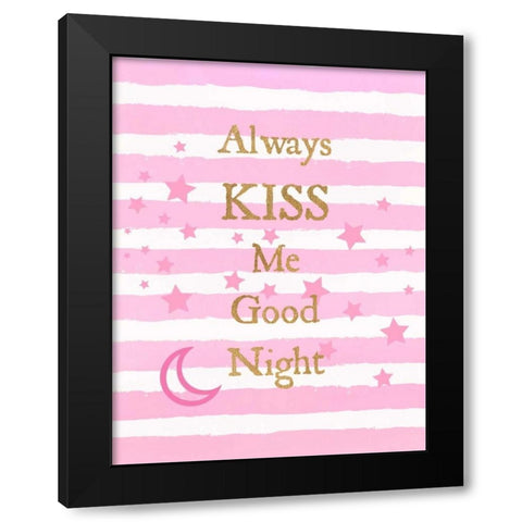 Kiss Me Good Night Black Modern Wood Framed Art Print with Double Matting by Dos Santos, Bella