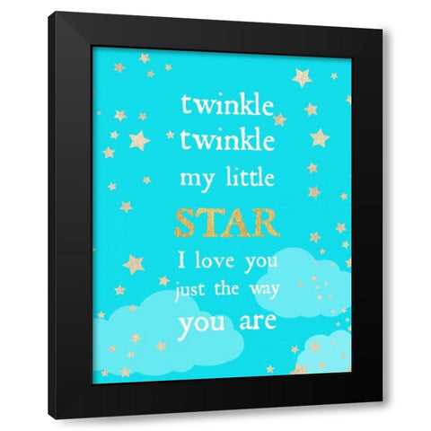Twinkle Twinkle Black Modern Wood Framed Art Print by Dos Santos, Bella