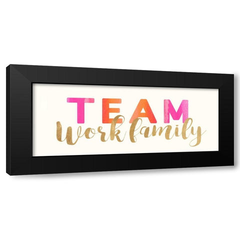 Work Family Black Modern Wood Framed Art Print by Dos Santos, Bella