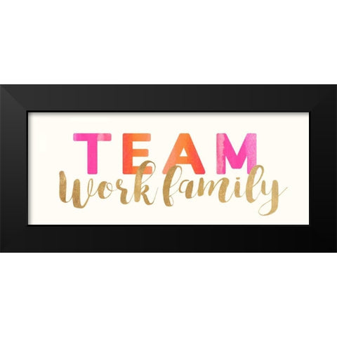 Work Family Black Modern Wood Framed Art Print by Dos Santos, Bella