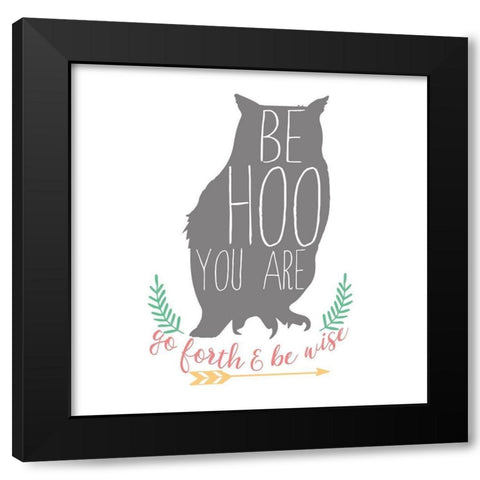 Be Hoo You Are, Color Black Modern Wood Framed Art Print with Double Matting by Dos Santos, Bella