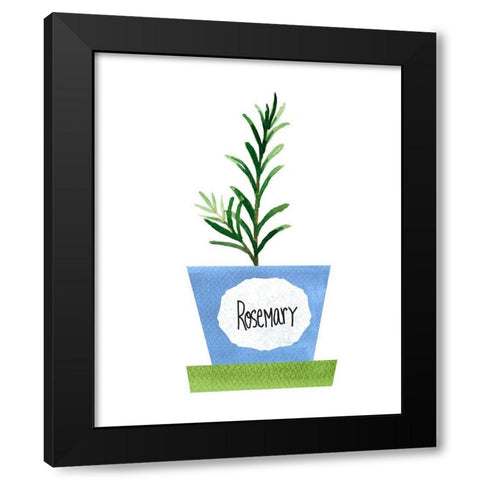Rosemary Pot Black Modern Wood Framed Art Print with Double Matting by Dos Santos, Bella
