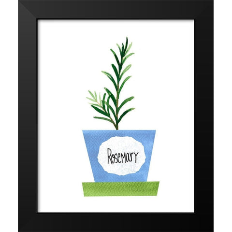Rosemary Pot Black Modern Wood Framed Art Print by Dos Santos, Bella