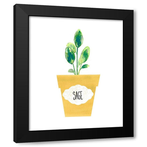 Sage Pot Black Modern Wood Framed Art Print by Dos Santos, Bella