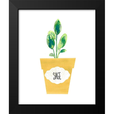 Sage Pot Black Modern Wood Framed Art Print by Dos Santos, Bella