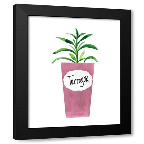 Tarragon Pot Black Modern Wood Framed Art Print with Double Matting by Dos Santos, Bella