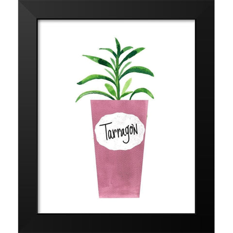 Tarragon Pot Black Modern Wood Framed Art Print by Dos Santos, Bella