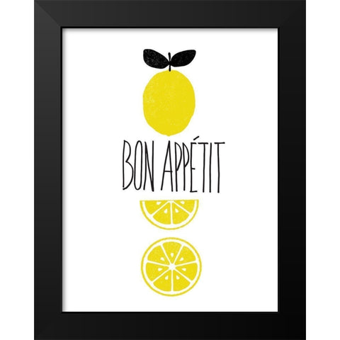 Bon Appetit Lemons Black Modern Wood Framed Art Print by Dos Santos, Bella