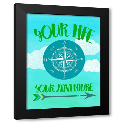 Your Adventure Black Modern Wood Framed Art Print with Double Matting by Dos Santos, Bella