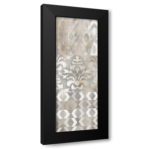 Silk Ikat Panel 1 Black Modern Wood Framed Art Print by Dos Santos, Bella