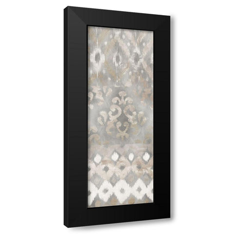 Silk Ikat Panel 3 Black Modern Wood Framed Art Print by Dos Santos, Bella