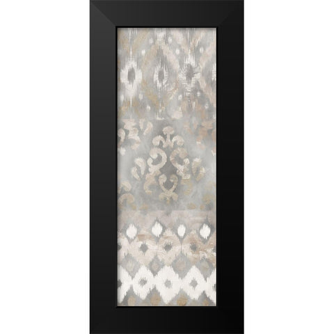 Silk Ikat Panel 3 Black Modern Wood Framed Art Print by Dos Santos, Bella