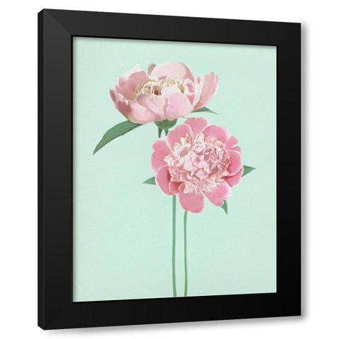 SummerPeonies Black Modern Wood Framed Art Print by Dos Santos, Bella
