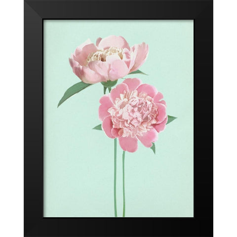 SummerPeonies Black Modern Wood Framed Art Print by Dos Santos, Bella