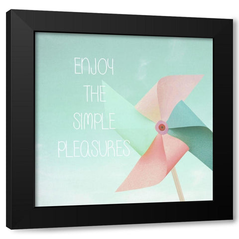 Simple PLeasures Black Modern Wood Framed Art Print by Dos Santos, Bella