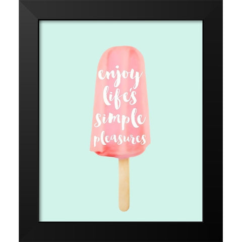 Popsicle Black Modern Wood Framed Art Print by Dos Santos, Bella