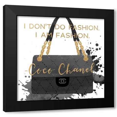 I AM FASHION Black Modern Wood Framed Art Print with Double Matting by Dos Santos, Bella