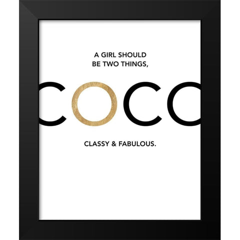 Coco, Classy and Fab Black Modern Wood Framed Art Print by Dos Santos, Bella