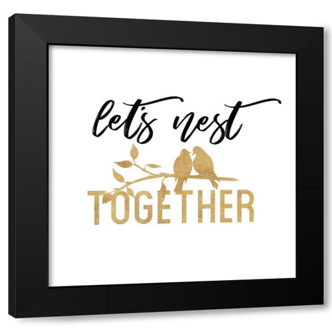 Lets Nest Black Modern Wood Framed Art Print with Double Matting by Dos Santos, Bella