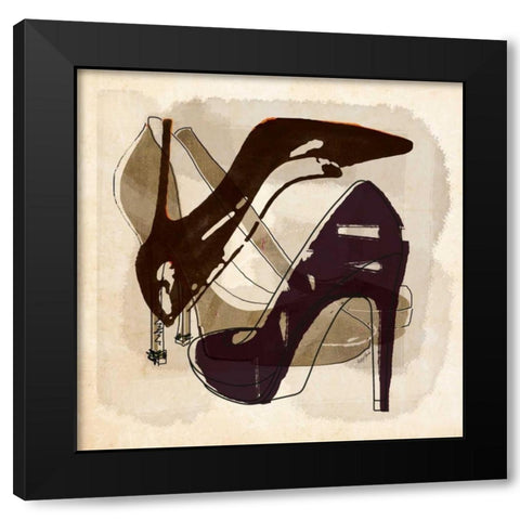 Pop Soles Black Modern Wood Framed Art Print by York, Katie
