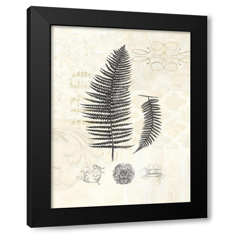 FILIGREE FERN Black Modern Wood Framed Art Print with Double Matting by Ross, Devon