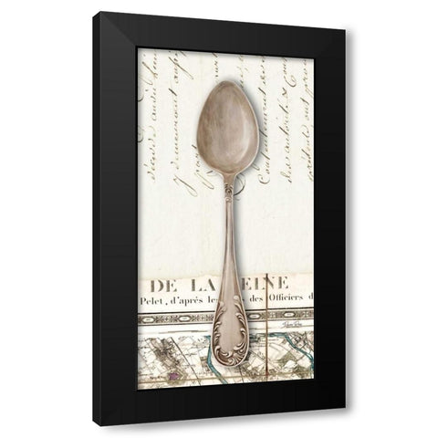 French Cuisine Spoon Black Modern Wood Framed Art Print by Ross, Devon