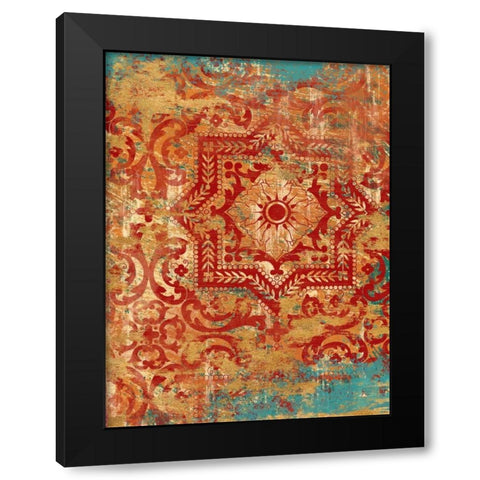 Marrakech Faded Global Black Modern Wood Framed Art Print with Double Matting by Ross, Devon